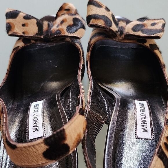Manolo Blahnik Calf Hair Animal Print Heels - Picture 8 of 11